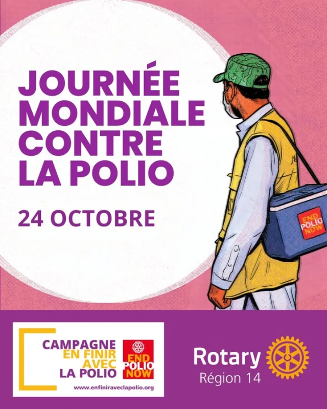 🌍 EN FINIR AVEC LA POLIO : UN ENGAGEMENT DE TERRAIN !Derrière chaque campagne de vaccination, des milliers de professionnels de santé et de volontaires se mobilisent pour atteindre les enfants, jusque dans les régions les plus isolées.Depuis plus de 40 ans, le Rotary soutient cette mobilisation internationale aux côtés de ses partenaires.À l’approche du 24 octobre, Journée mondiale contre la polio, rappelons l’importance de cet engagement collectif.💜 Chaque enfant compte. Chaque vaccination nous rapproche d’un monde sans polio.
👉 https://www.endpolio.org/fr-fr
https://enfiniraveclapolio.org
#EndPolioNow #JournéeMondialeContreLaPolio Cercle PolioPlus